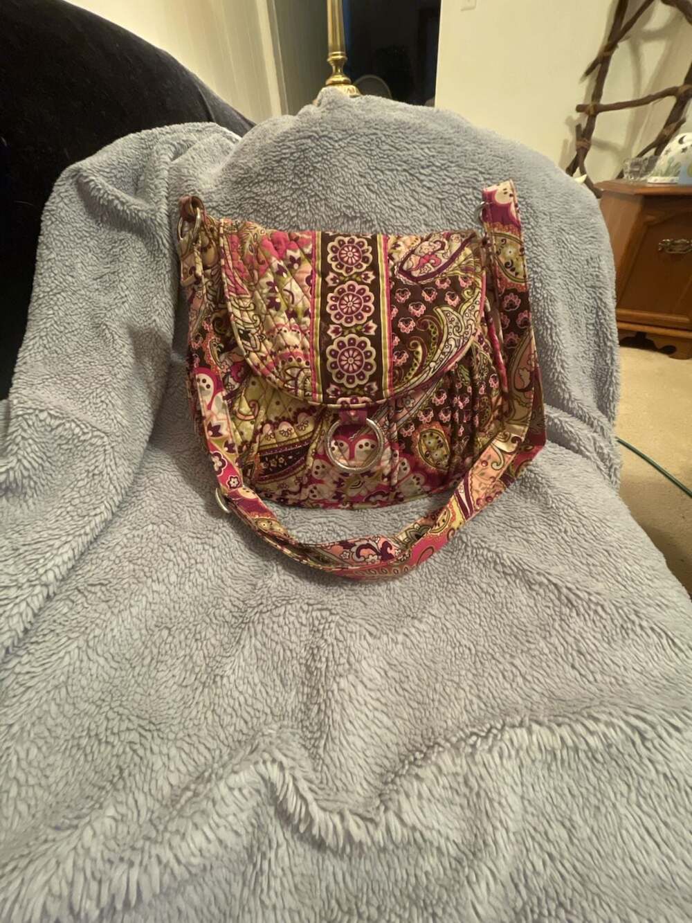 Vera Bradley Saddle Up Crossbody Bag in Very Berry Paisley